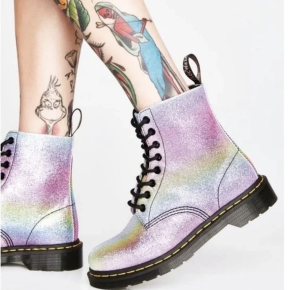 Dr. Martens 1460 Glitter Rainbow Boots. Size: 6. - Picture 2 of 15